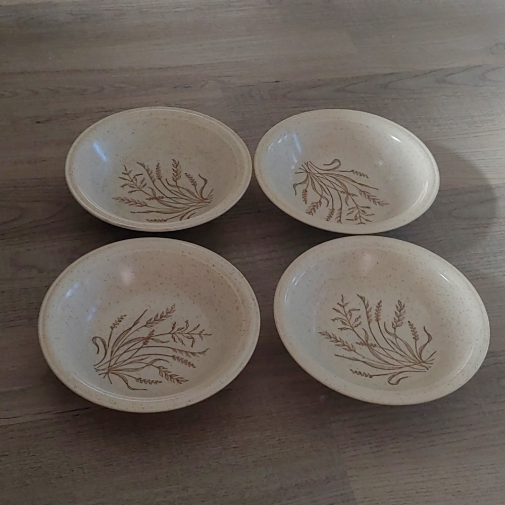 Vintage 4 John Tams Banquet English Earthenware 17cm Side Plates Wheat Pattern